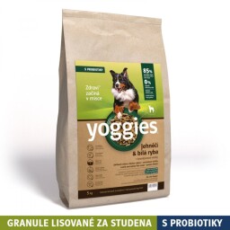 Yoggies Jehněčí maso&bílá ryba (5kg), granule lisované za studena s probiotiky